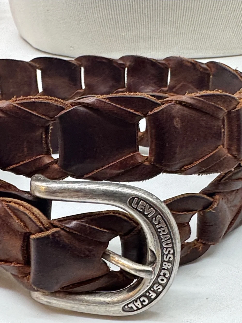 Levi Strauss & Co. Brown Leather Belt with Silver Buckle size 34/85